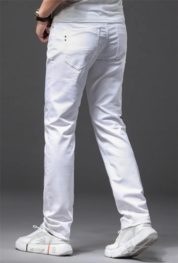 Klassieke witte slim fit herenjeans