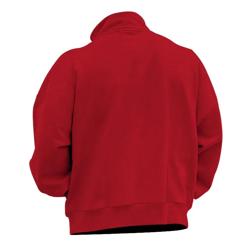Heren Sweatshirt met halve rits met staande kraag