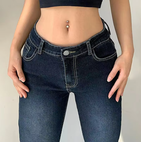 Dames flare jeans met lage taille