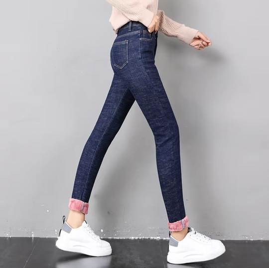 Retro thermische skinny jeans voor dames