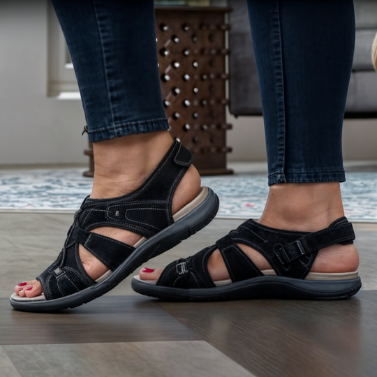 Ronde open teen sandalen