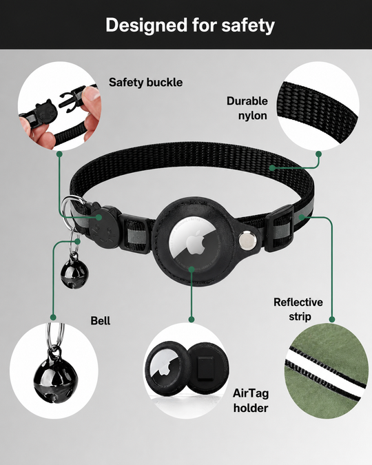 Katten GPS-trackerhalsband voor Veiligheid en Zichtbaarheid