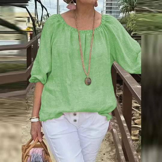 Vrouwen Halve Mouw Casual Los Blouse