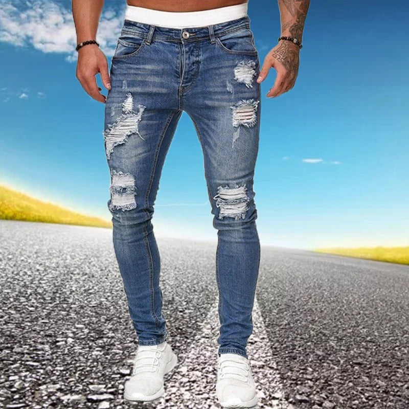 Heren gescheurde skinny jeans