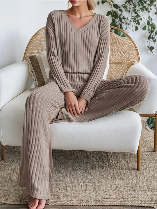 Vrouwen Knit Set Knit Winter V-Hals