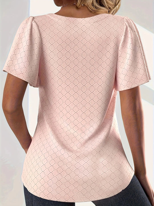 Damesblouse met ruches en holle mouwen