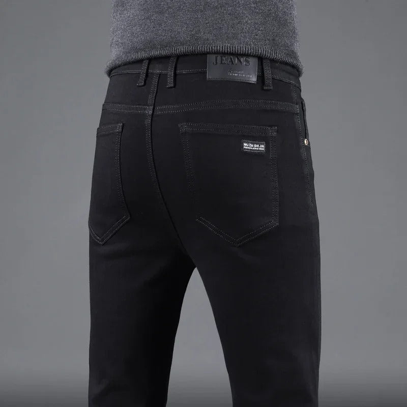 Heren Pure Zwart Slim Jeans