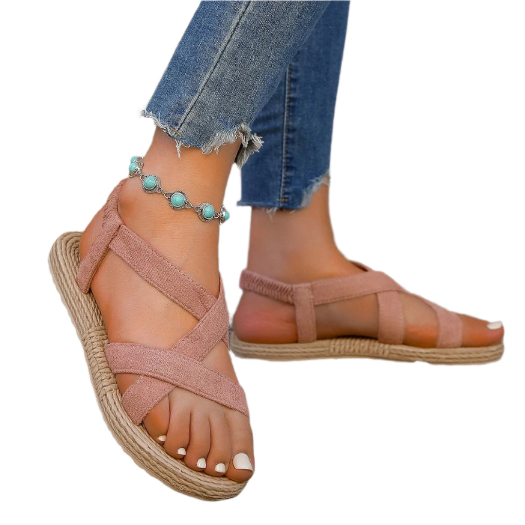 Vrouwen Solid Color Vlakke Comfort Sandalen