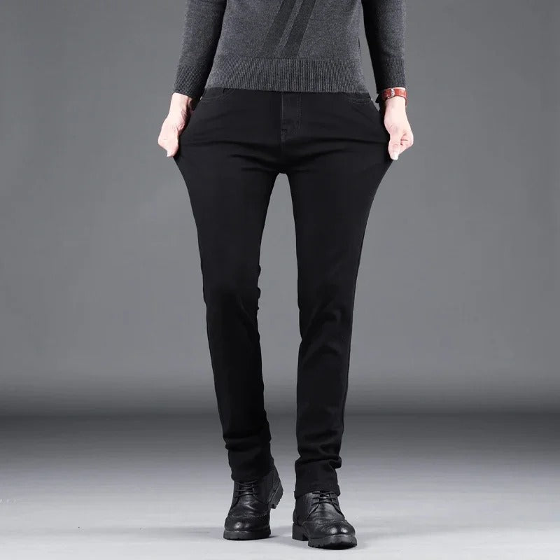 Heren Pure Zwart Slim Jeans