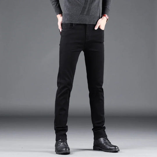 Heren Pure Zwart Slim Jeans