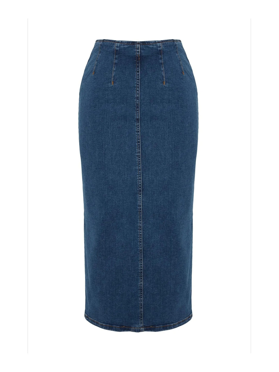 Dames Midi Koker Denim Rok