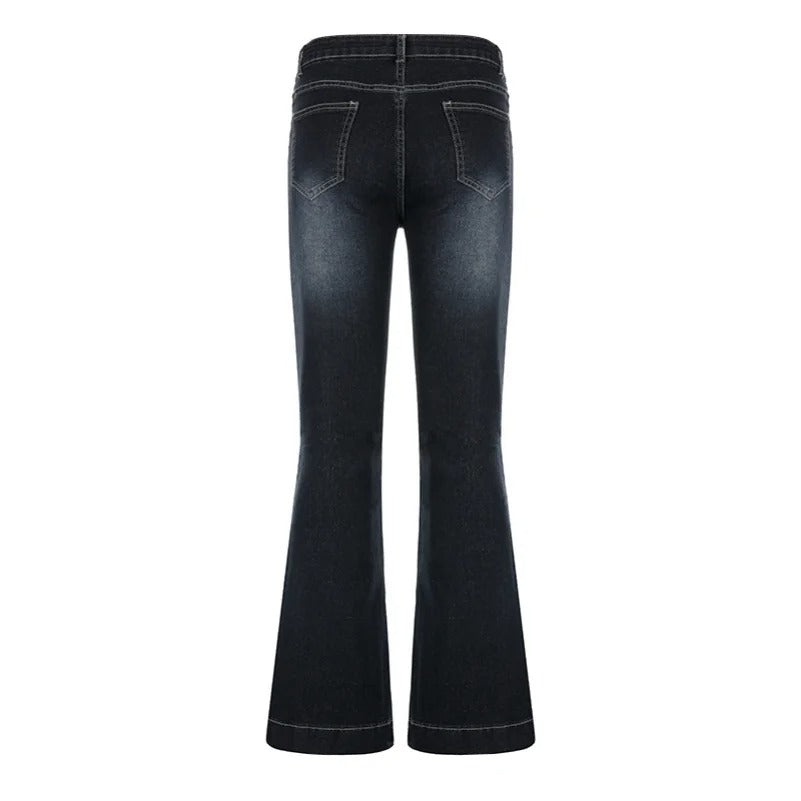 Dames flare jeans met lage taille