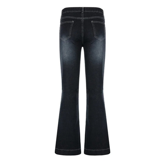 Dames flare jeans met lage taille