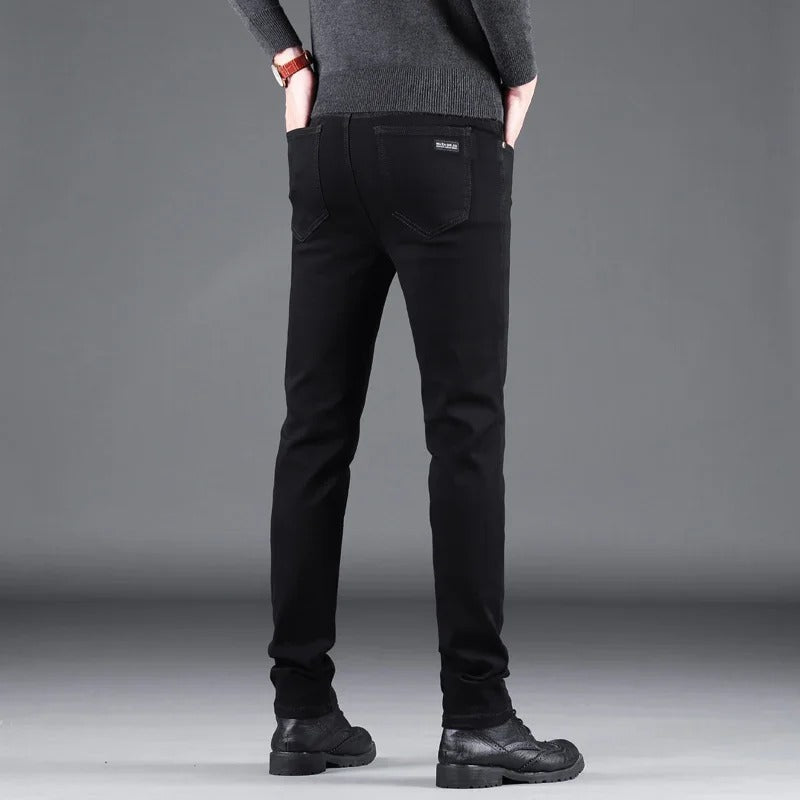 Heren Pure Zwart Slim Jeans