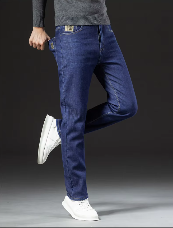 Rechte herenbroek Lamspluis Denim