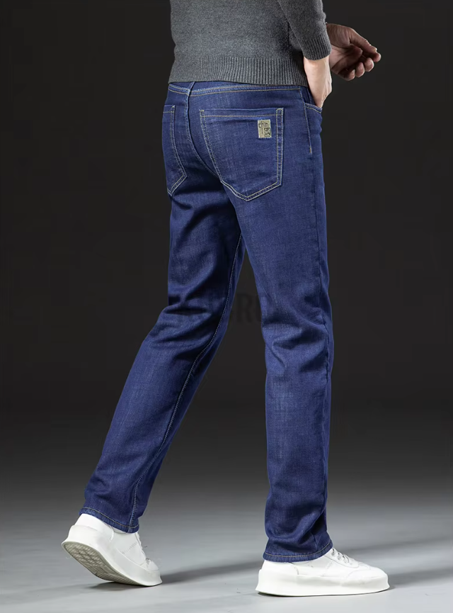 Rechte herenbroek Lamspluis Denim