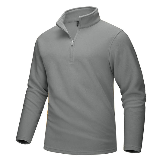 Heren fleece trui met halve rits