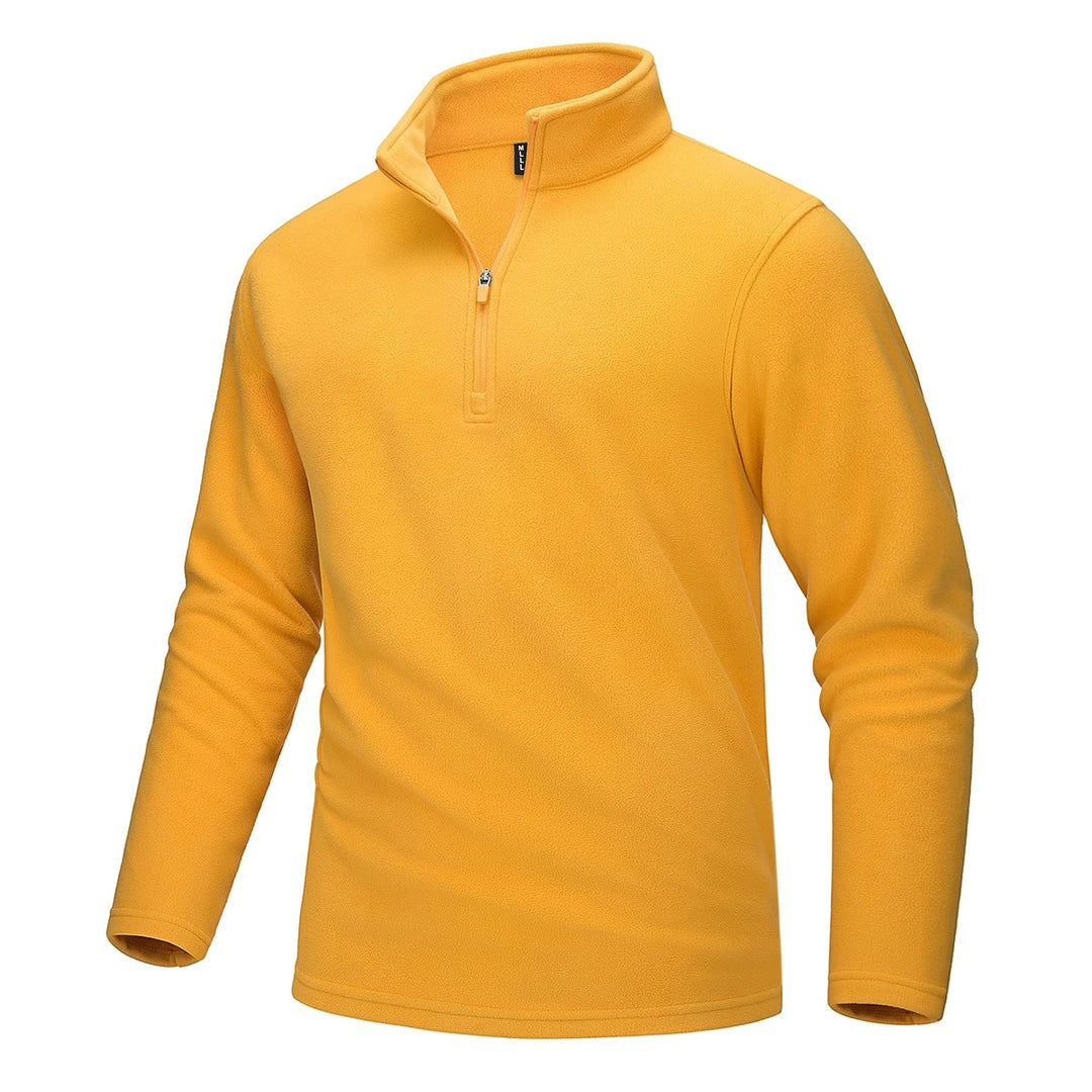 Heren fleece trui met halve rits