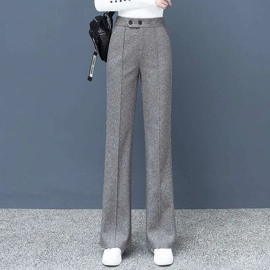 Dames wolmix rechte broek