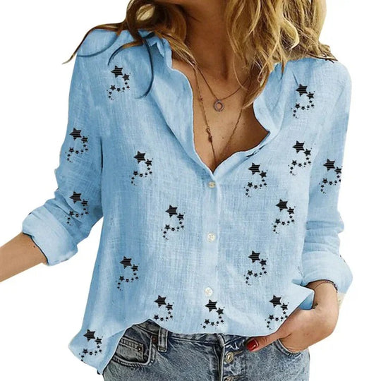 Dames Vintage Casual T-shirts van Katoen en Linnen Stijl