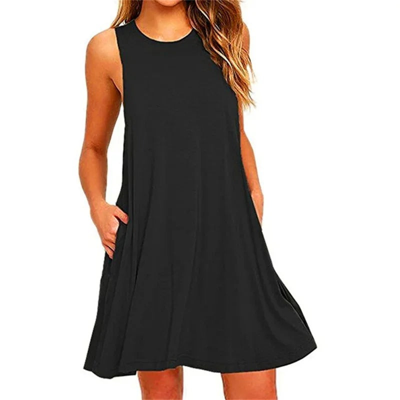 Casual geplooide t-shirtjurk voor dames