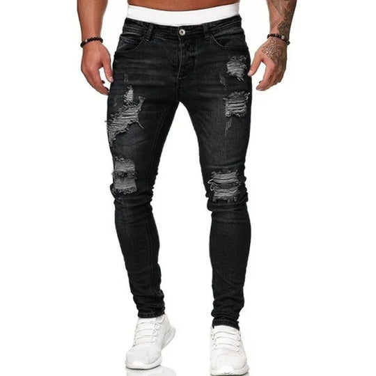 Heren gescheurde skinny jeans