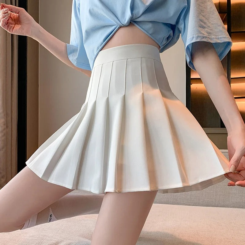 Dames hoge taille geplooide korte rok
