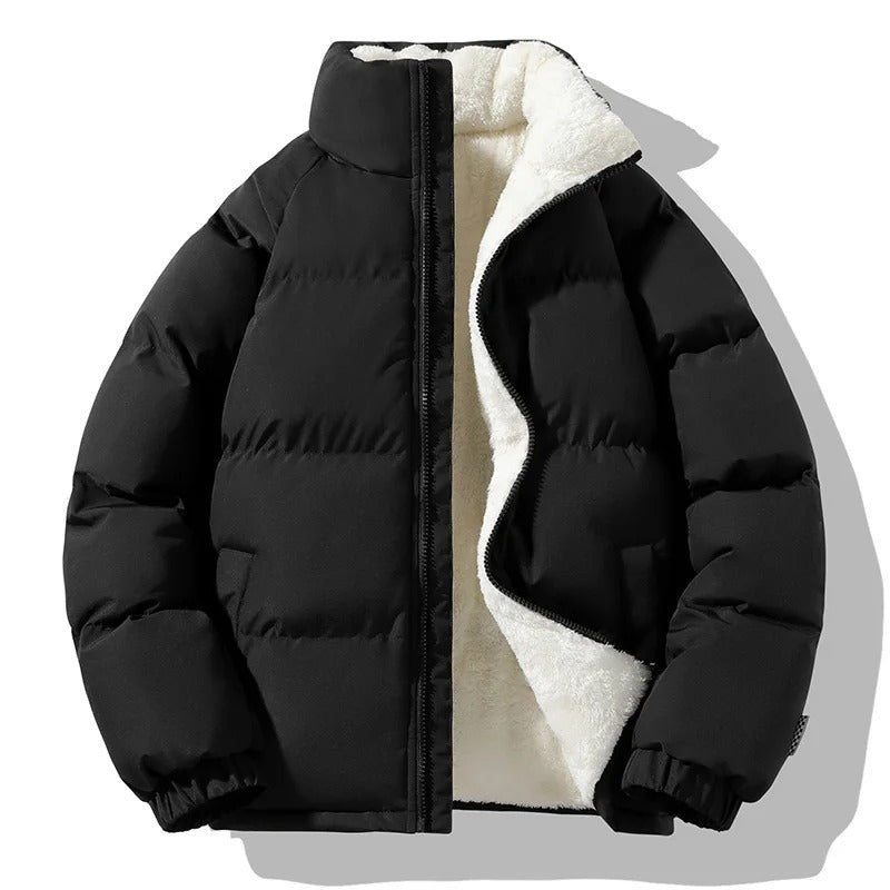 Heren Dikke Fleece Staande Kraag Jas
