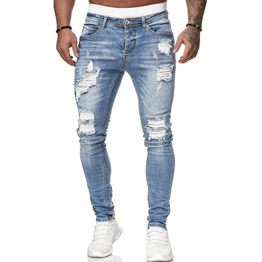 Heren gescheurde skinny jeans