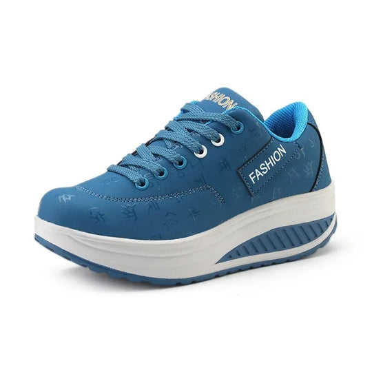 Vrouwen Platform Wedge Lace-Up Sneakers