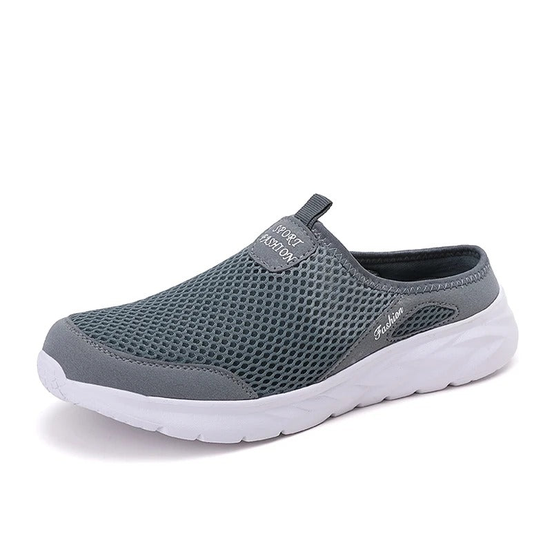 Ademende mesh halve slippers voor heren