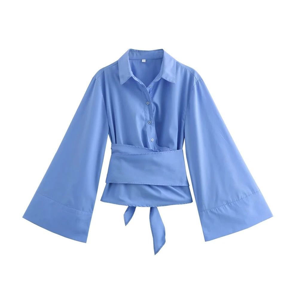 Kimono damesblouse met lange mouwen