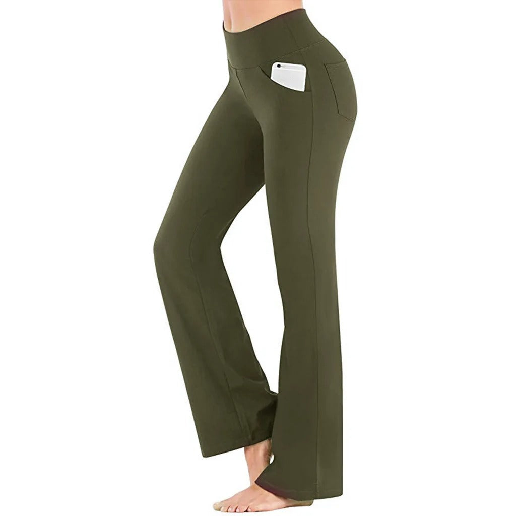 Hoge taille broek met wijde pijpen voor dames