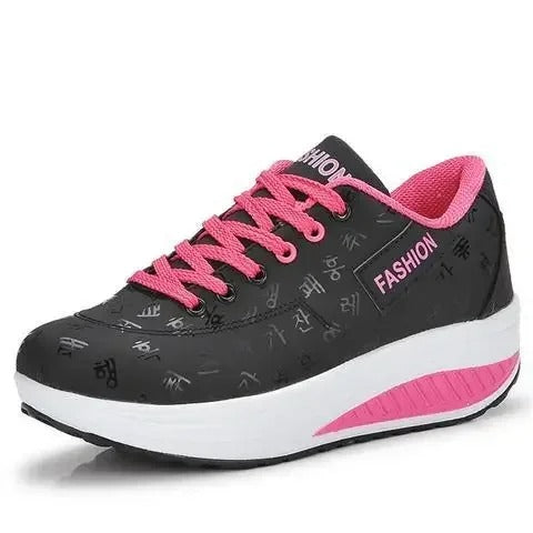 Vrouwen Platform Wedge Lace-Up Sneakers