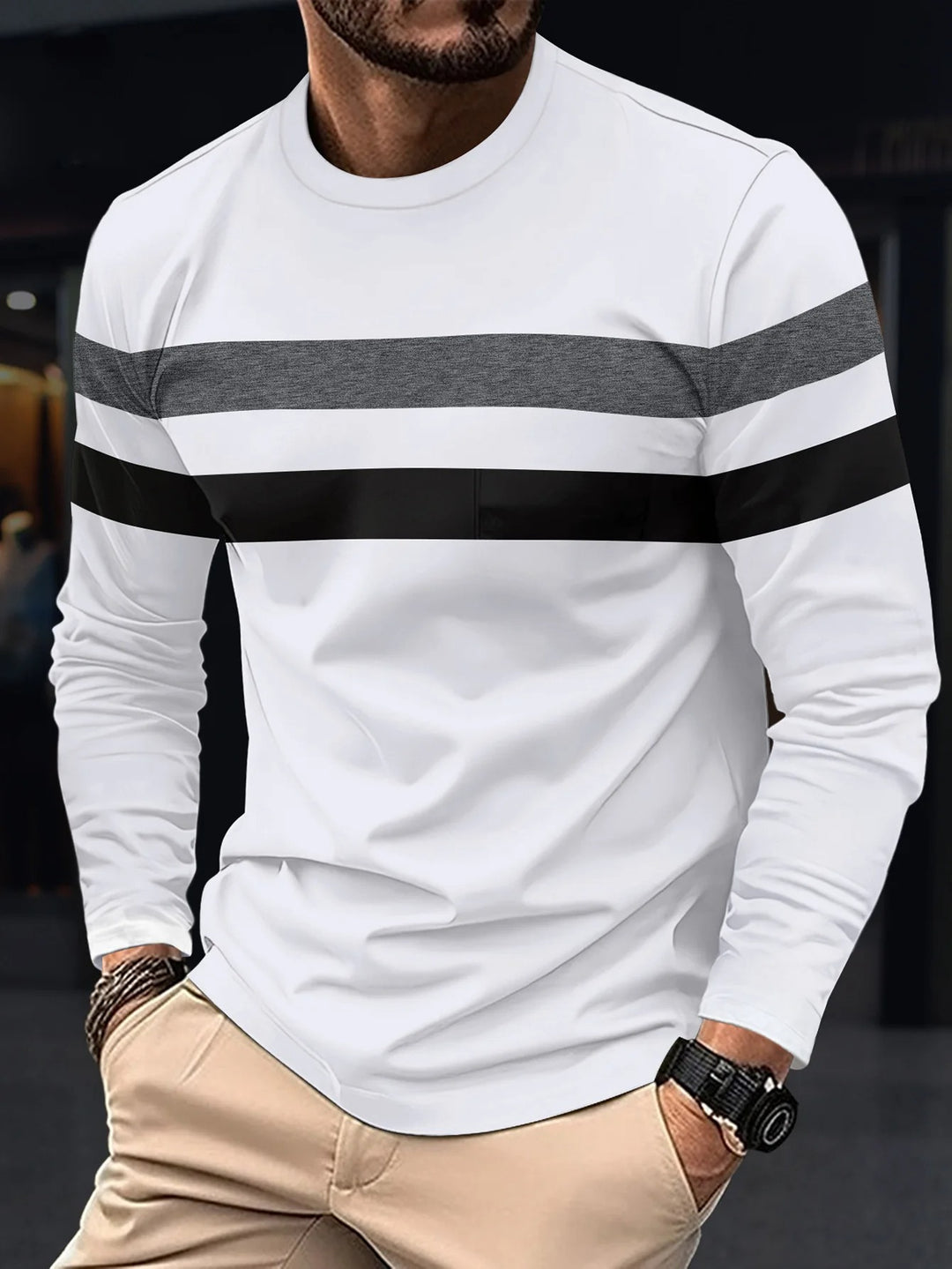 Heren Splice T-shirt met lange mouwen
