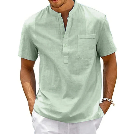 Heren Henley-Shirt Casual Stijl