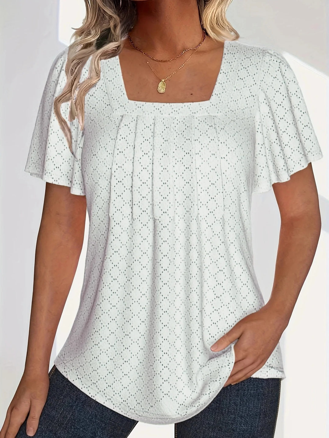 Damesblouse met ruches en holle mouwen
