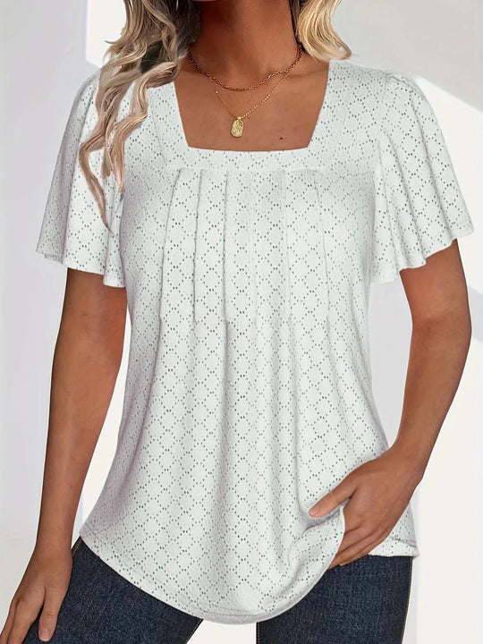 Damesblouse met ruches en holle mouwen