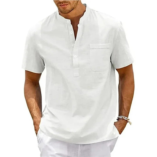 Heren Henley-Shirt Casual Stijl