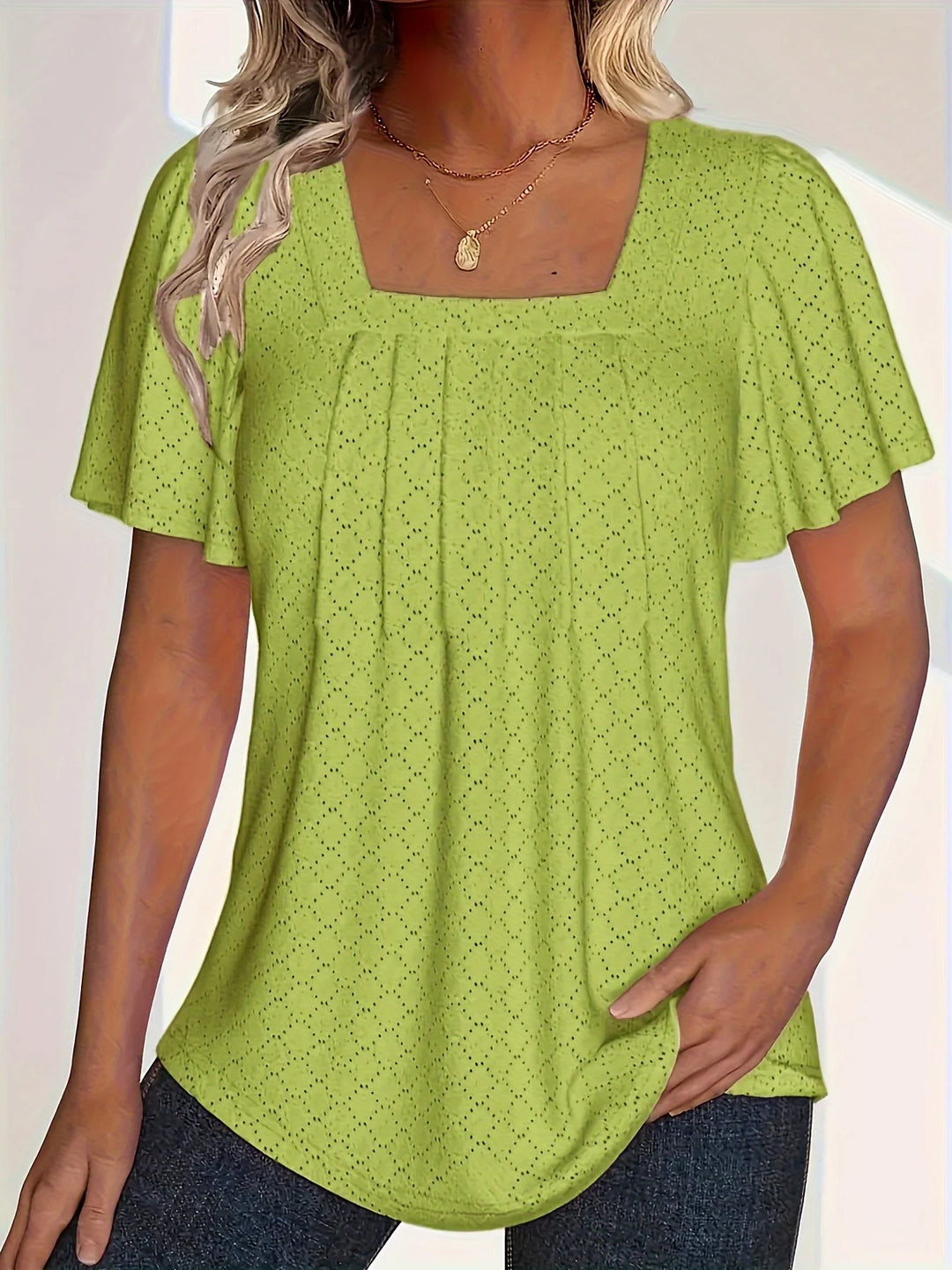 Damesblouse met ruches en holle mouwen