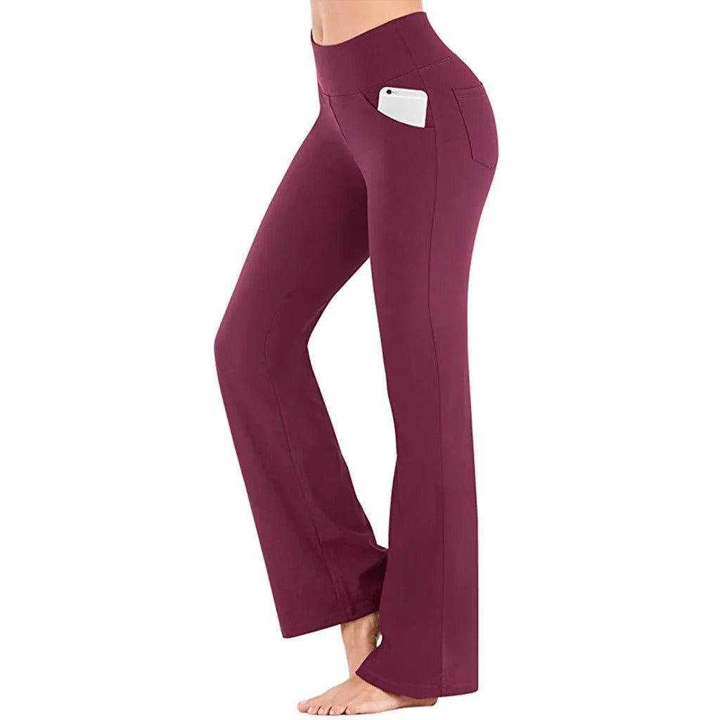 Hoge taille broek met wijde pijpen voor dames