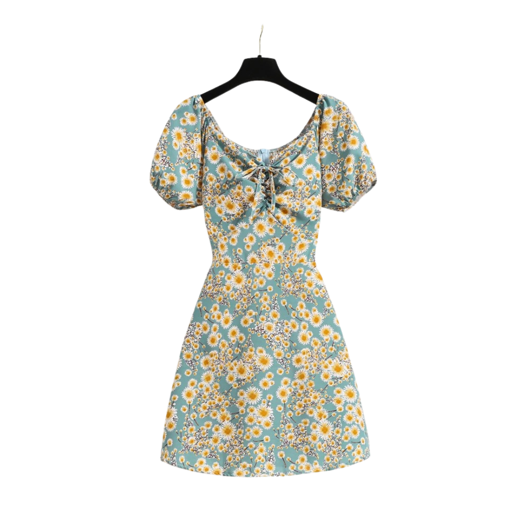Damesjurk Met Bloemenprint En Pofmouwen
