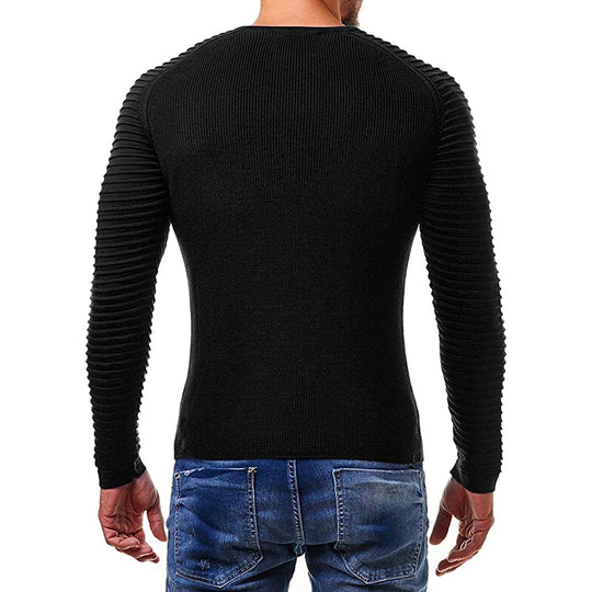 Lange Geplooide gebreide Pullover Voor heren