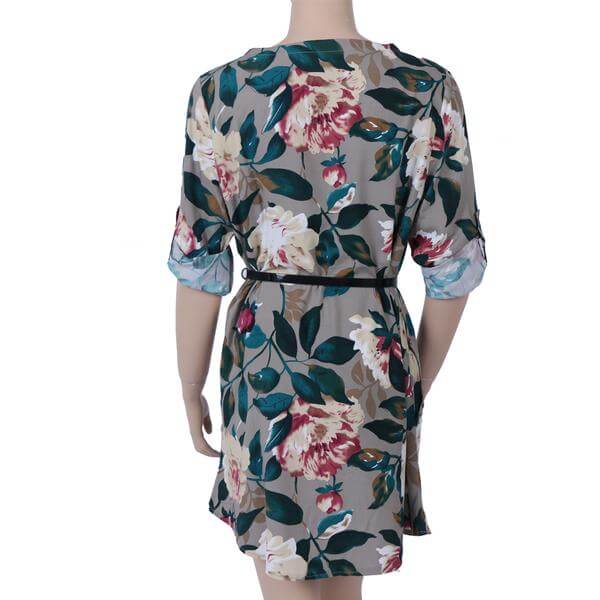 Retro Bloemen Jurk met Lange Mouwen